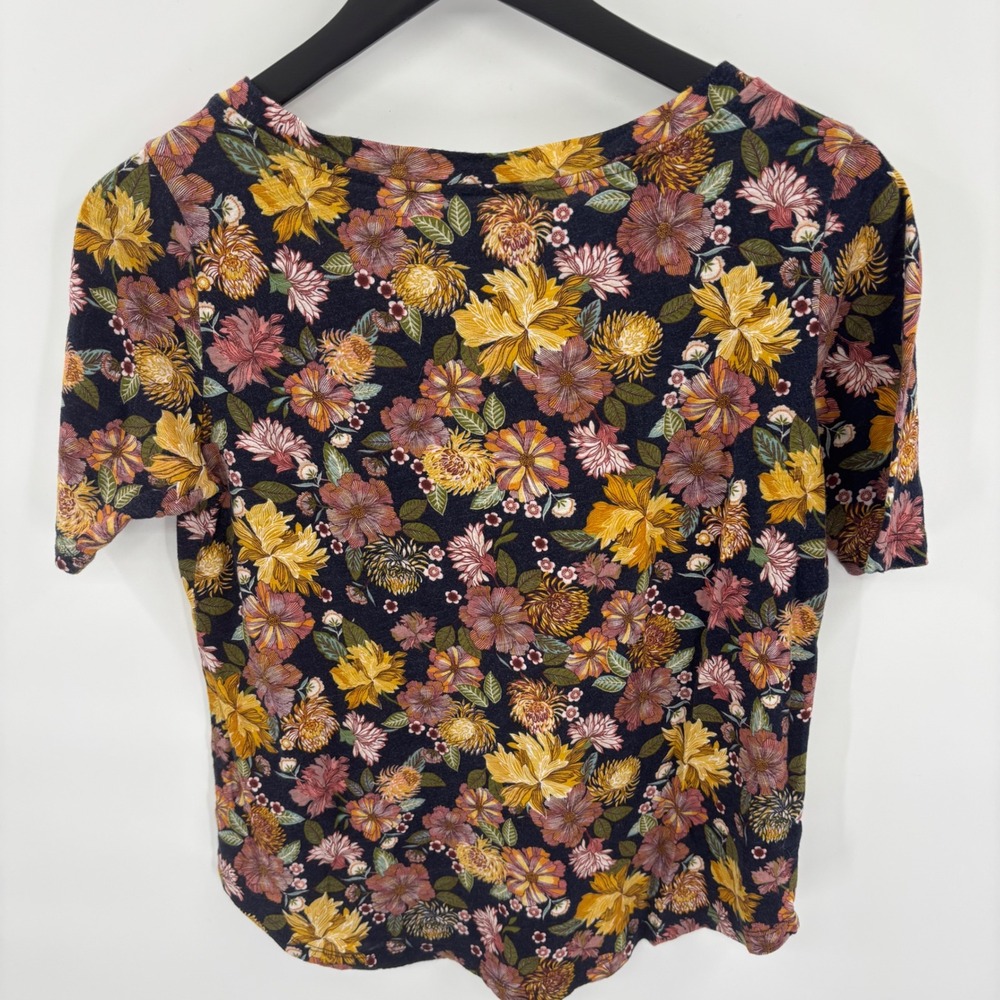 LOFT Vintage Soft Floral Print Short Sleeve T Shirt Womens Small Boho Cottage - Picture 11 of 15